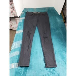 American Eagle Jeans Size 6 Womens Black Stretch Pants Denim Mid Rise Jegging